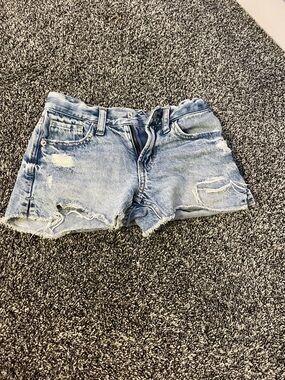 Kids Light Blue Distressed Denim Shorts